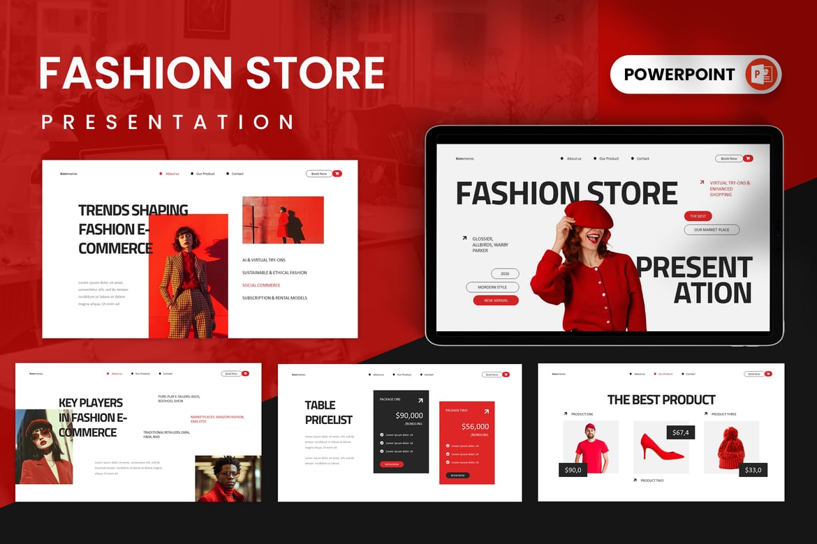 Template Presentasi Powerpoint Fashion yang Elegan dan Modern