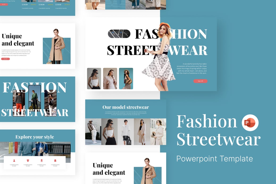 Template Presentasi PowerPoint Streetwear Fashion yang Stylish dan Modern