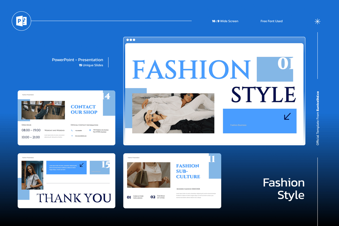 Template Powerpoint Gaya Fashion yang Menarik