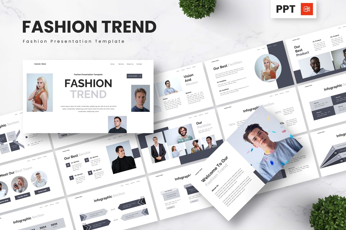 Template Powerpoint Fashion Trend yang Stylish dan Modern
