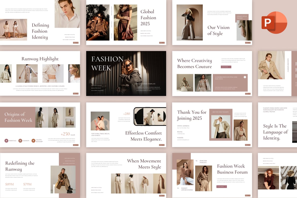 Template Presentasi Fashion Weeks yang Modern dan Elegan