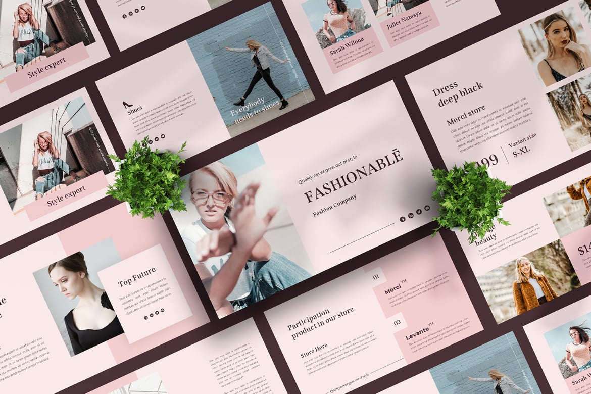 Template PowerPoint Fashionable yang Menawan