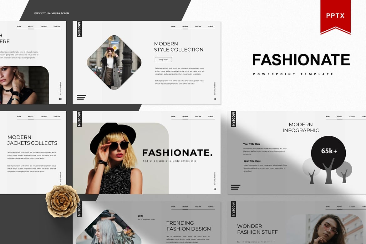 Fashionate | Template Presentasi PowerPoint yang Menarik