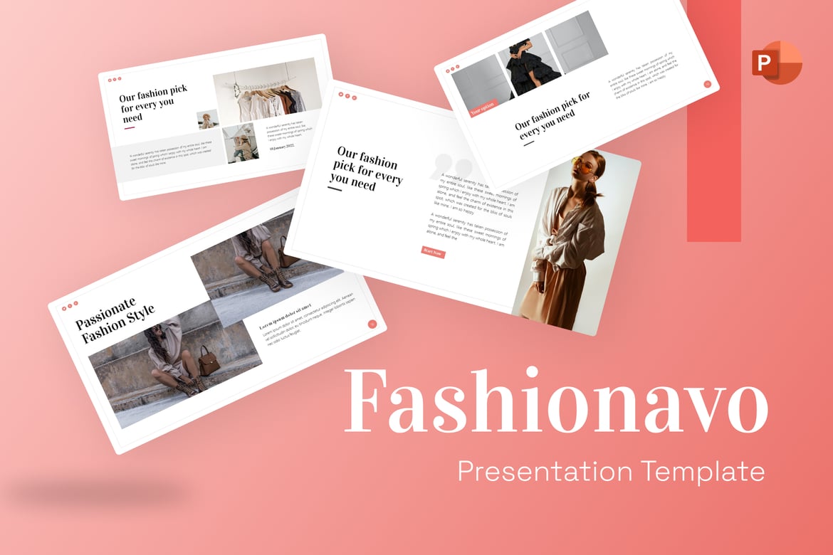 Template PowerPoint Kreatif Fashionavo untuk Presentasi Menarik