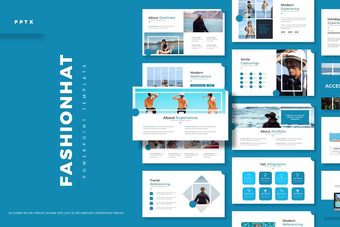 FashionHat - Template Presentasi PowerPoint yang Stylish