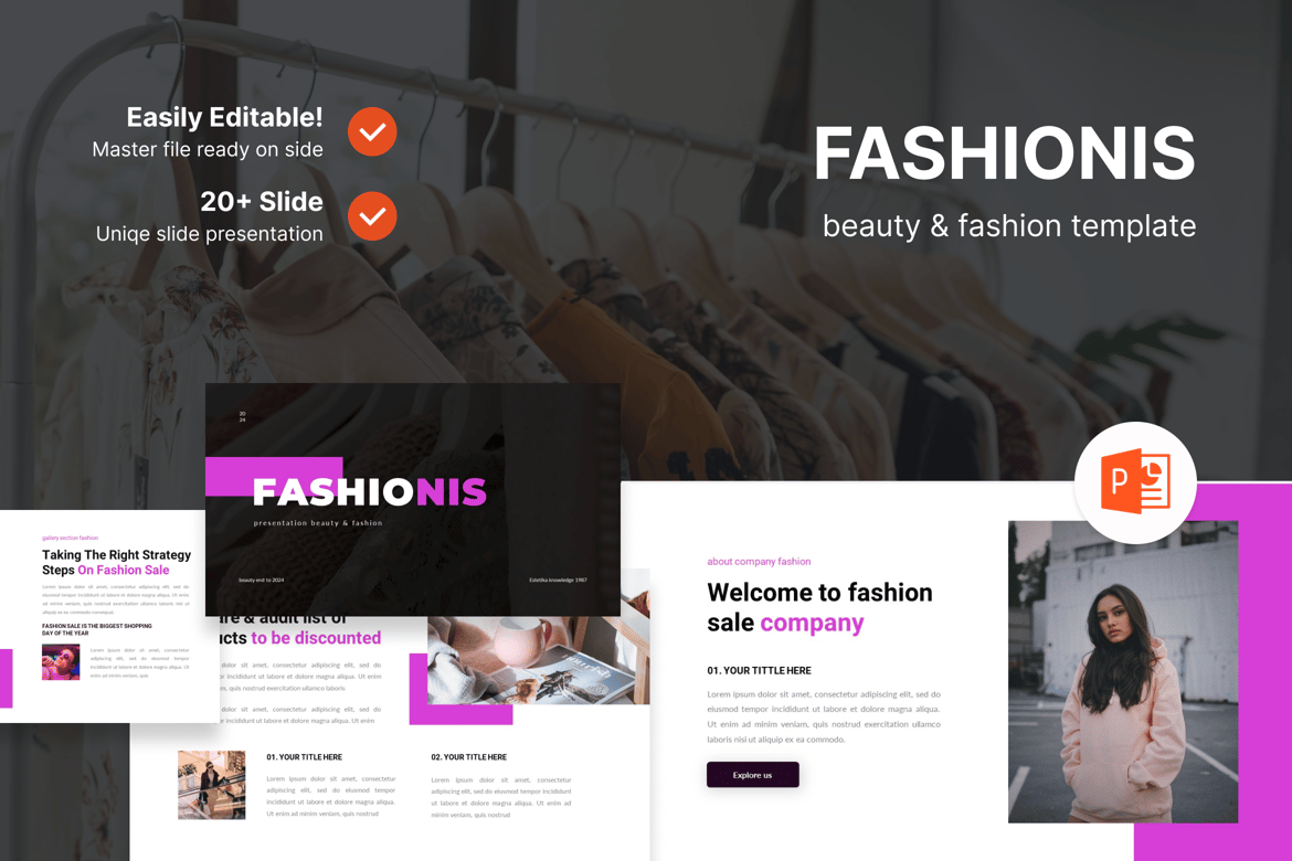 Template Presentasi Fashionis – Kreativitas dalam Dunia Fashion & Kecantikan