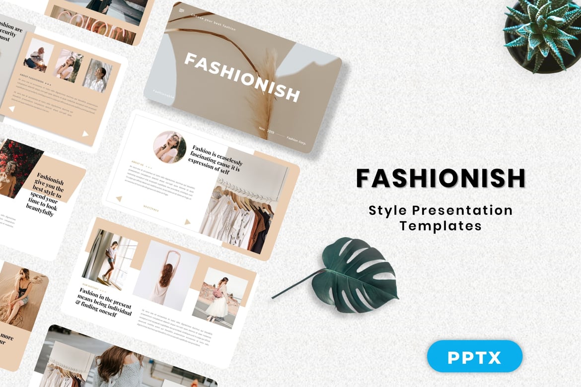 Fashionish - Template Presentasi PowerPoint Bergaya