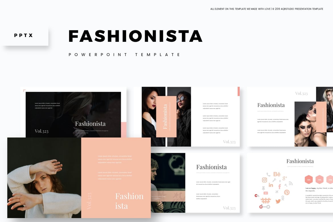 Fashionista - Template Powerpoint Kreatif untuk Presentasi Menarik