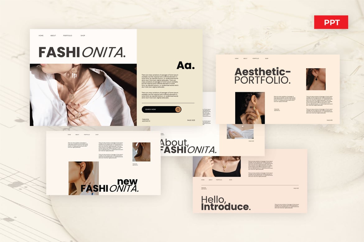 Fashionita - Template Presentasi PowerPoint Kreatif dan Modern