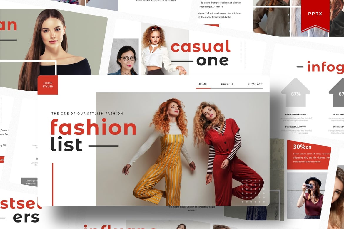 Template Presentasi Fashionlist | Powerpoint Modern dan Menarik