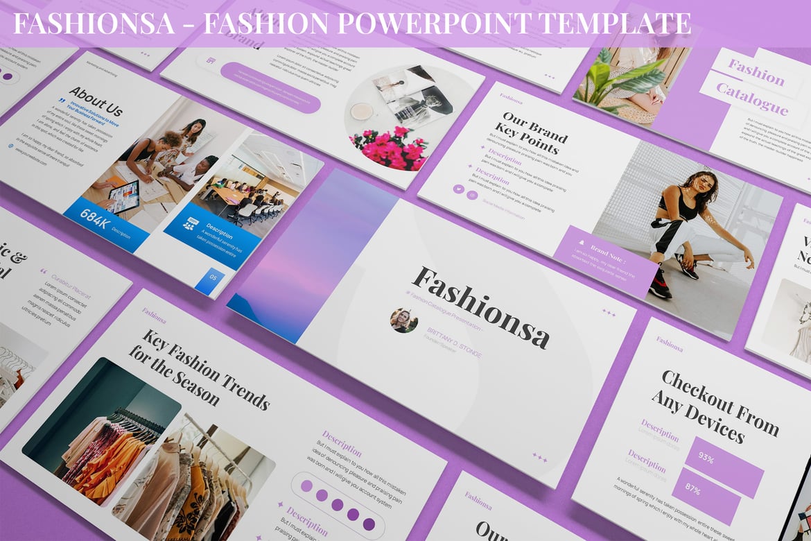 Fashionsa - Template PowerPoint Fashion yang Elegan