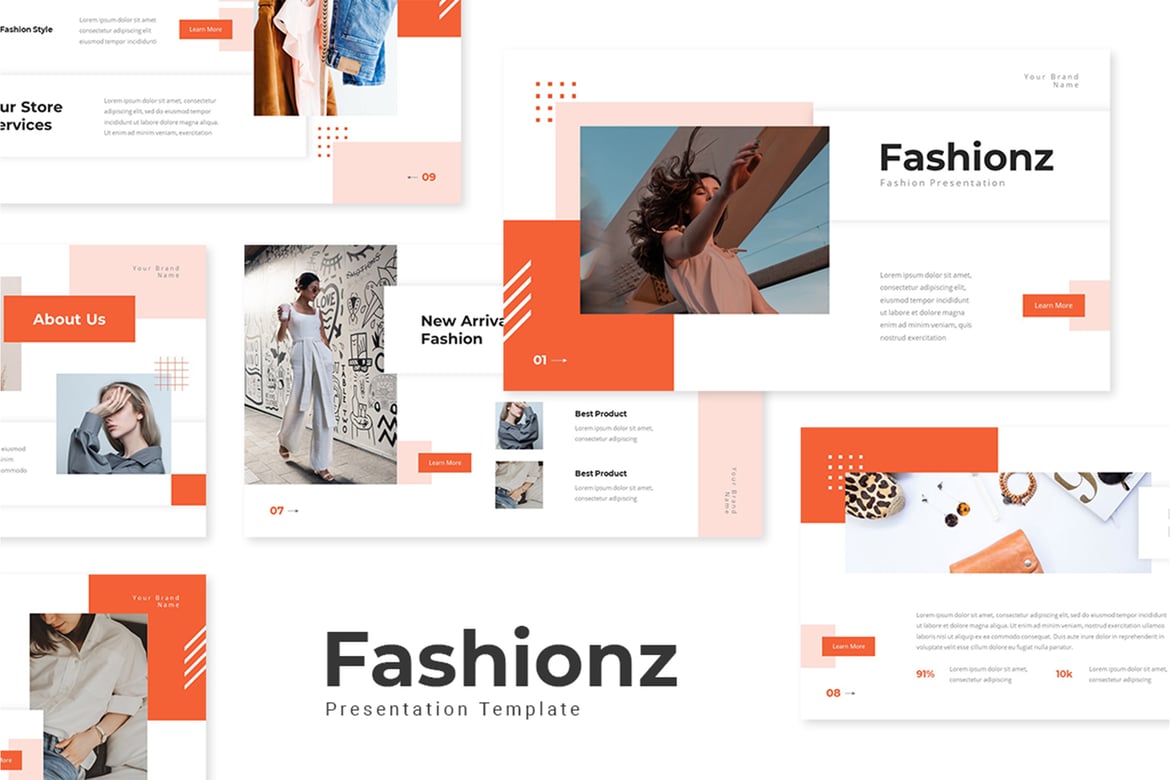 Fashionz - Template Presentasi PowerPoint Fashion yang Menawan