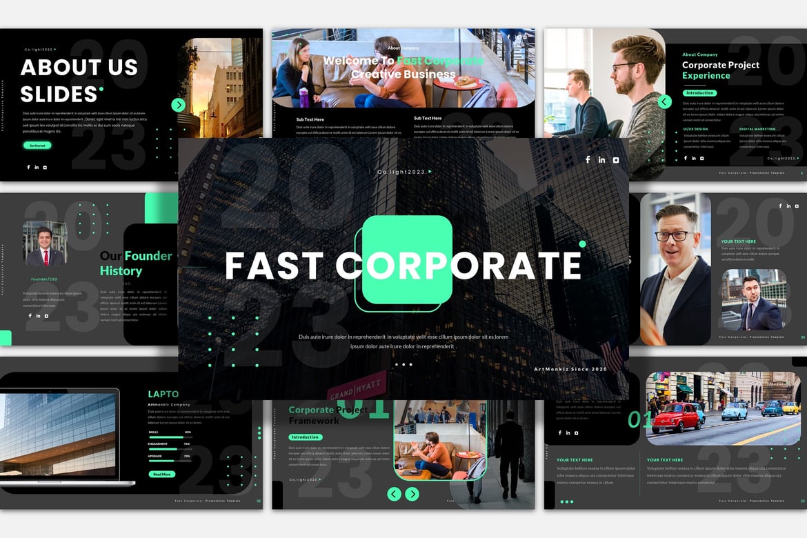 Template PowerPoint Presentasi Korporat yang Cepat dan Menarik