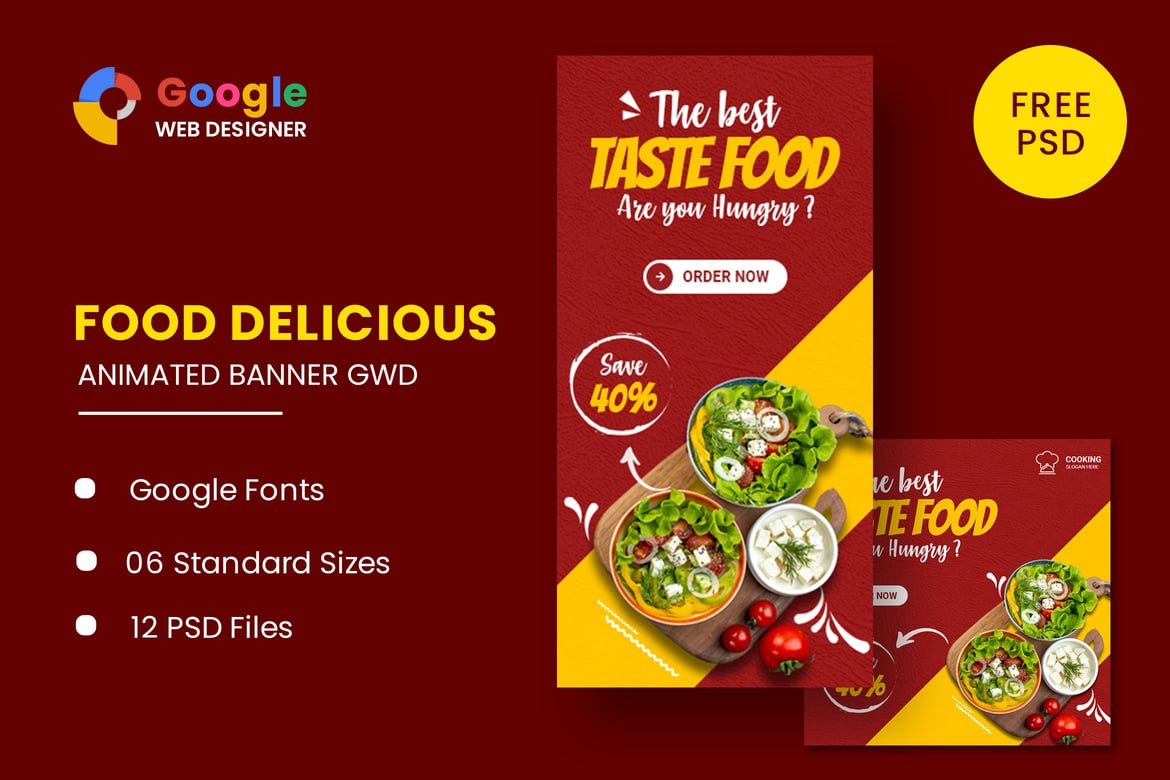 Template Website Banner Animasi Fast Food yang Menarik