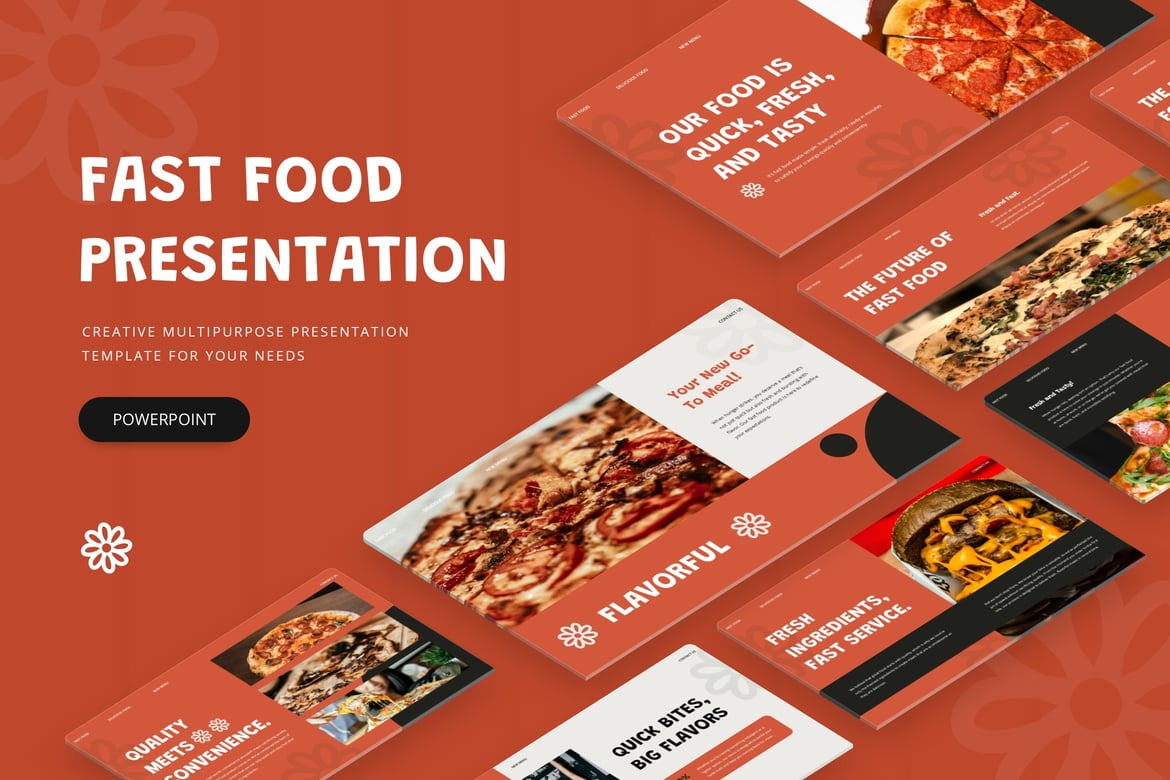 Template PowerPoint Fast Food - Kreatif dan Menarik