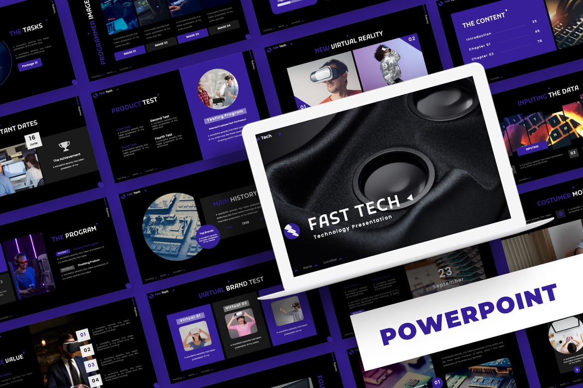 Template Presentasi PowerPoint Fast Tech - Solusi Kreatif untuk Setiap Kebutuhan