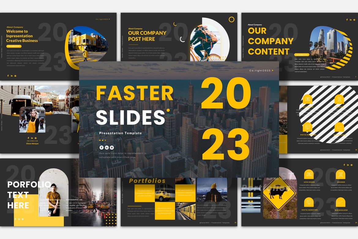 Template Presentasi PowerPoint Faster Slides yang Modern dan Menarik