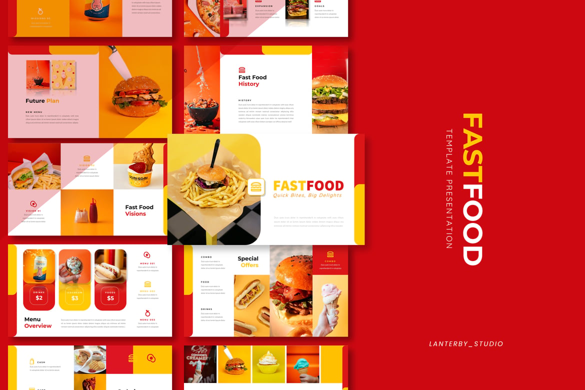 Template PowerPoint Bisnis Fastfood yang Menarik dan Profesional