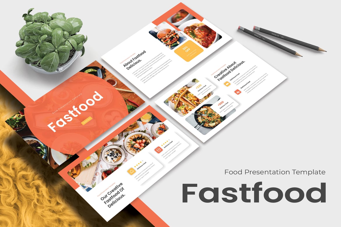 Template Powerpoint Fastfood yang Modern dan Kreatif