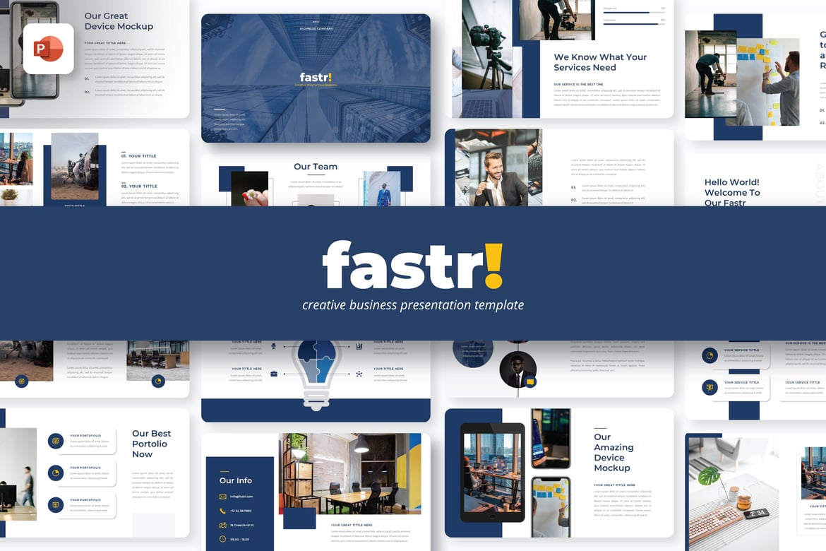 Template PowerPoint Bisnis Kreatif Fastr yang Menarik