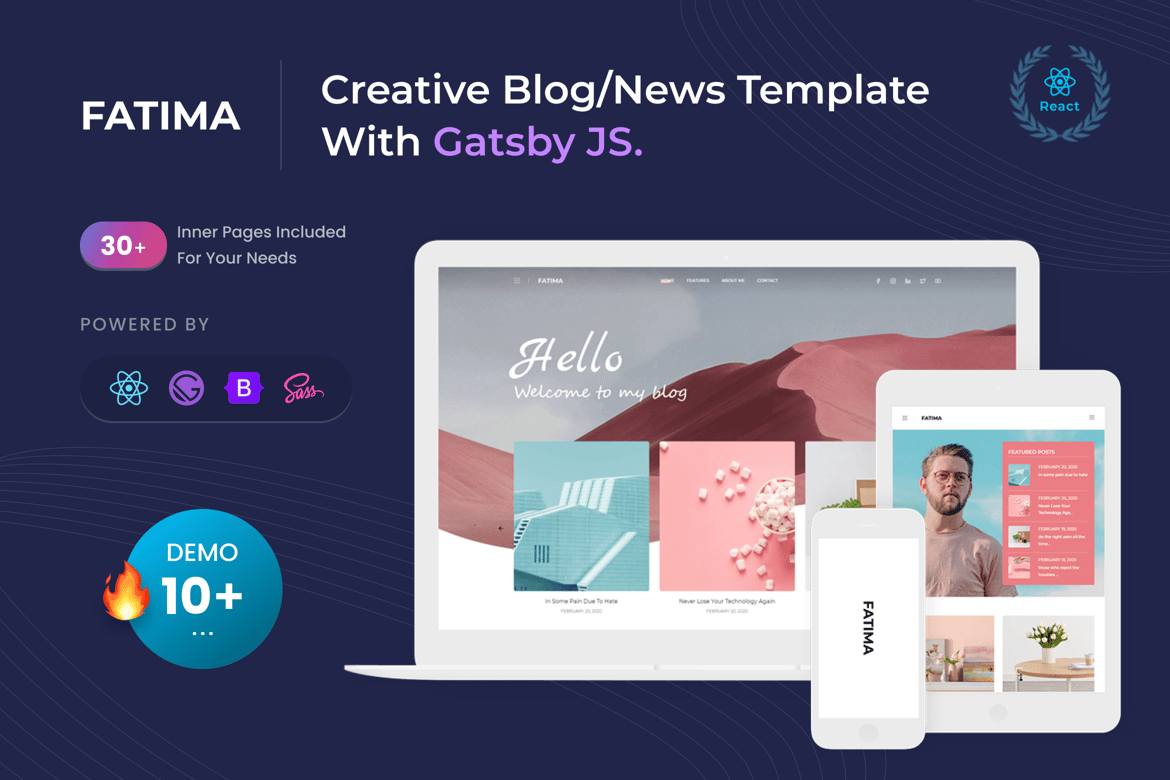 Template Website Blog Fatima - Modern dan Responsif