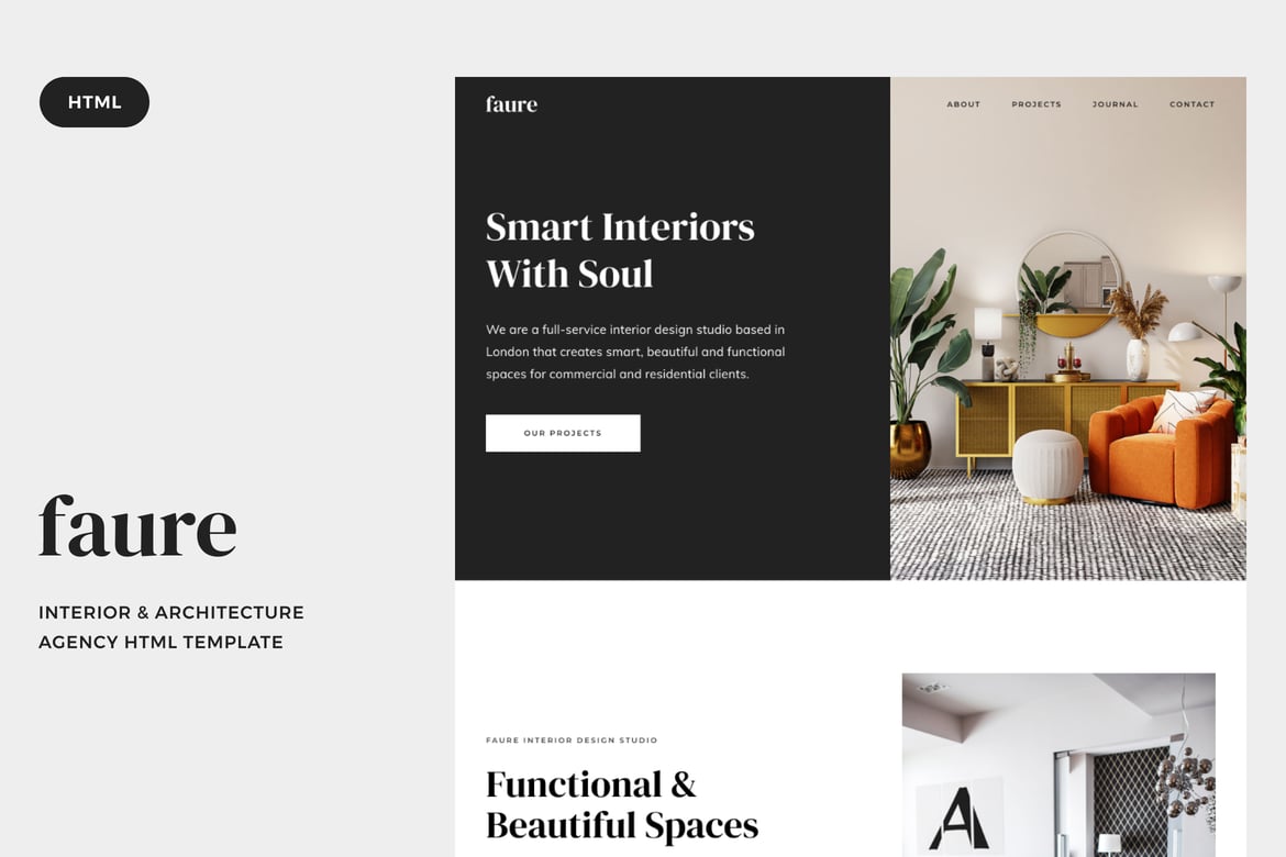 Template Website Faure - Agensi Interior & Arsitektur yang Elegan