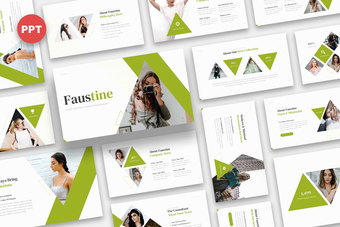 Faustine - Template Presentasi Powerpoint Minimalis yang Elegan