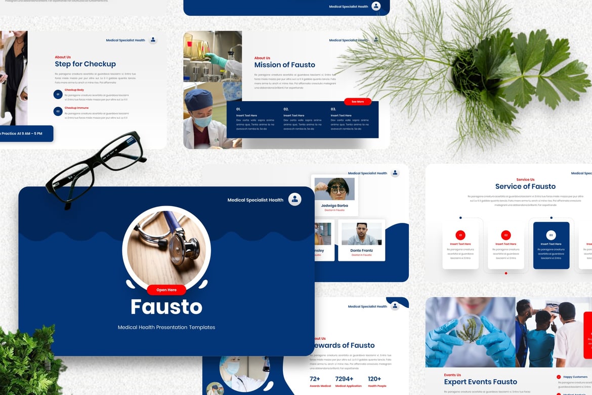 Template PowerPoint Medis Fausto - Solusi Presentasi Profesional