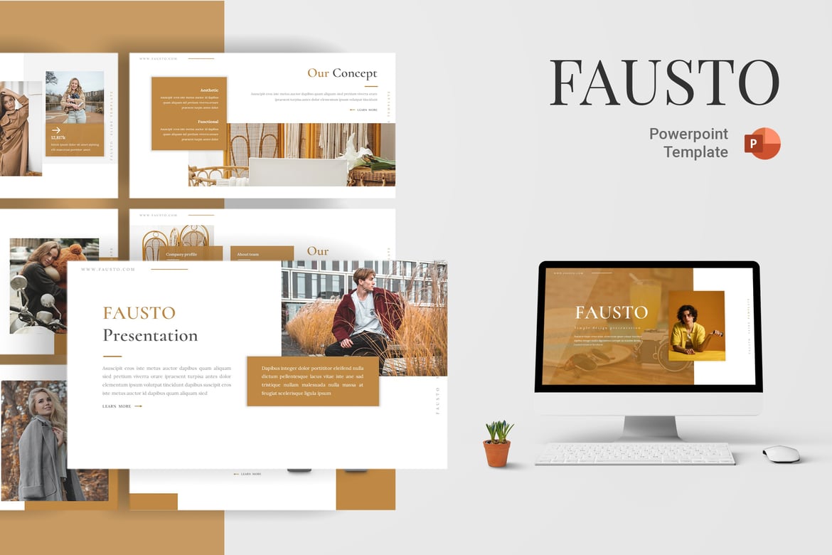 Template PowerPoint Fausto - Solusi Presentasi Profesional Anda