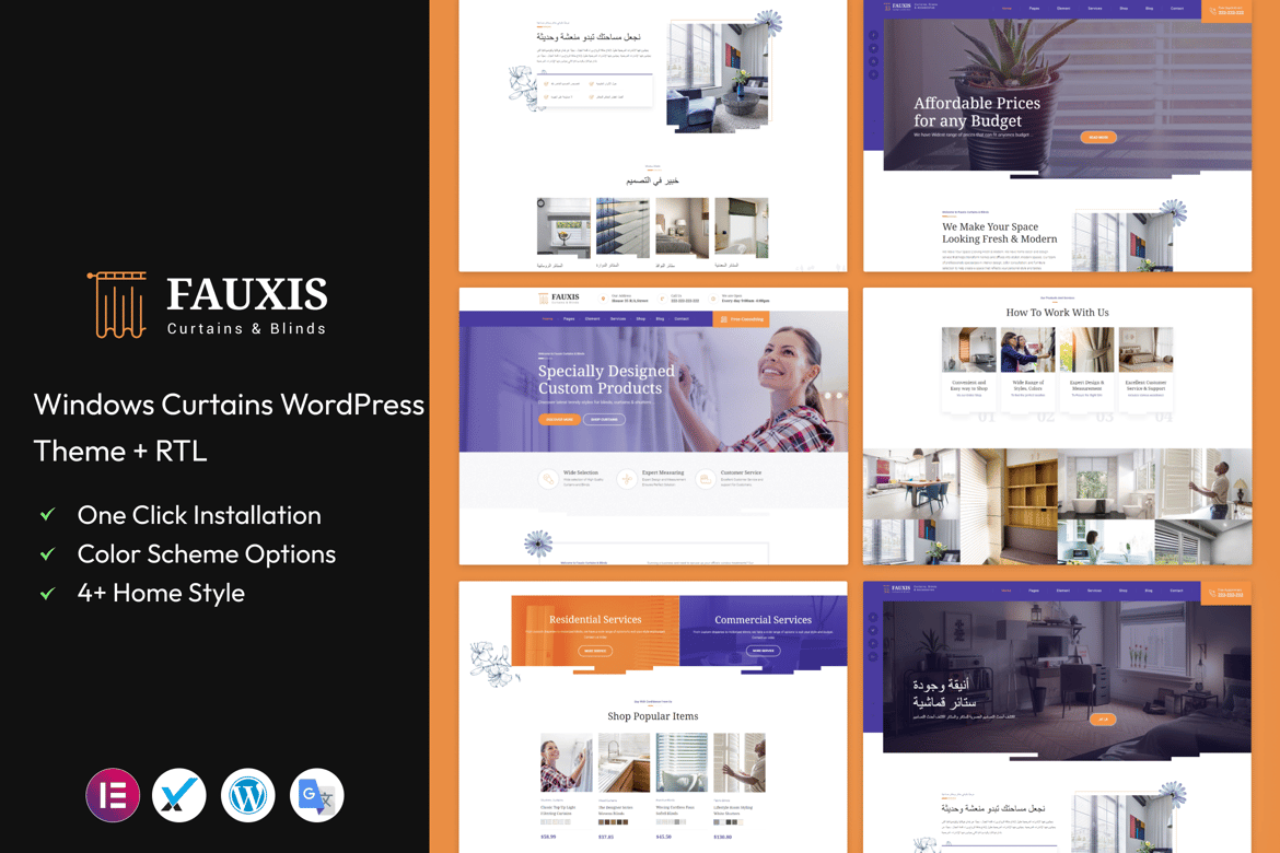 Fauxis - Tema WordPress untuk Bisnis Tirai dan Gorden Anda