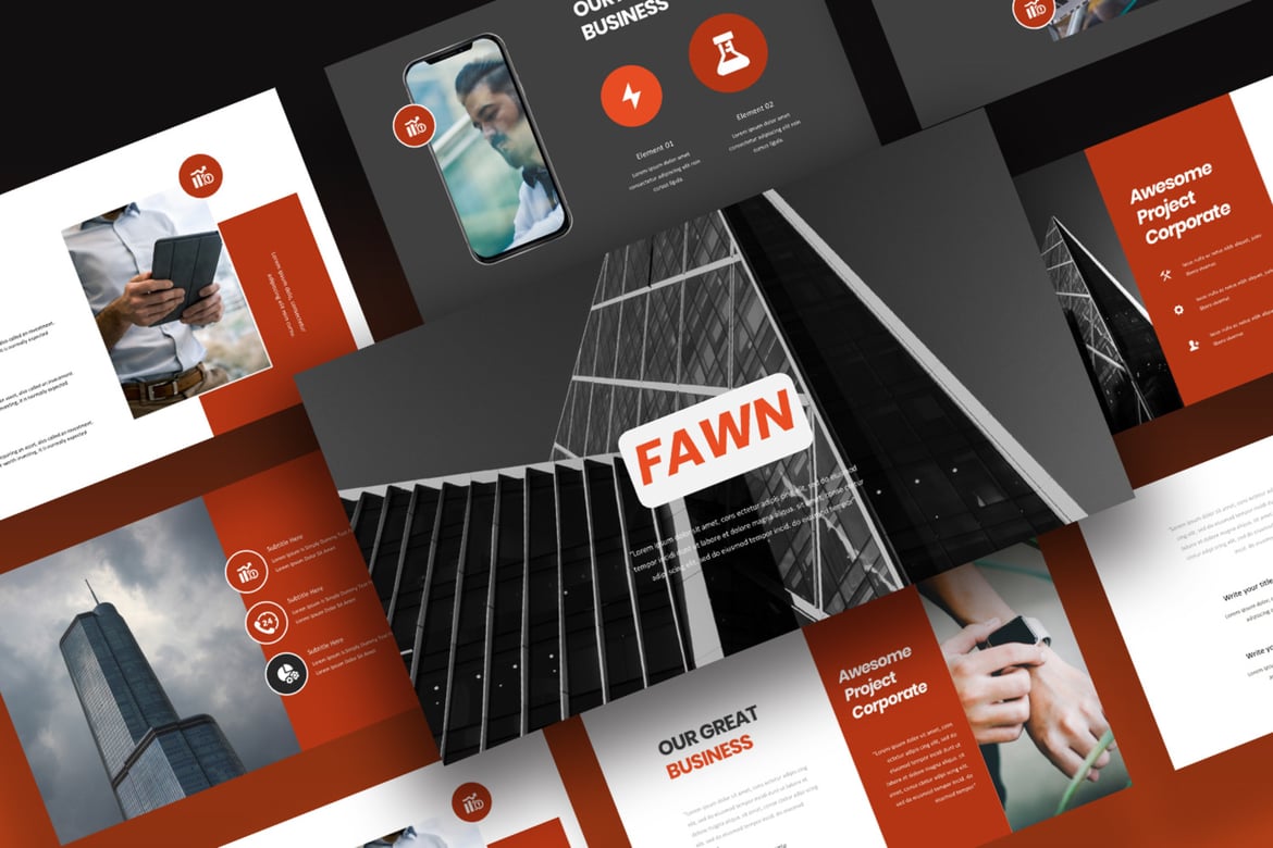 Template PowerPoint Fawn: Presentasi Bisnis Modern yang Menarik