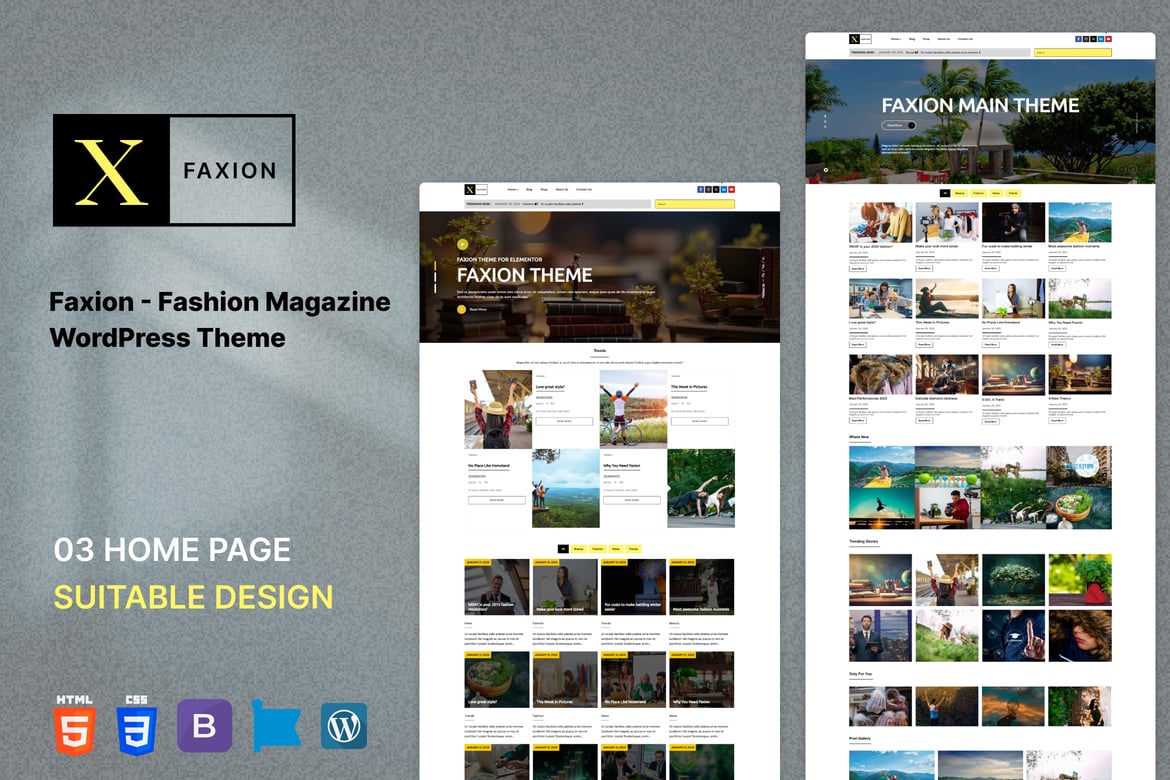 Faxion - Tema WordPress untuk Majalah Fashion yang Modern dan Elegan