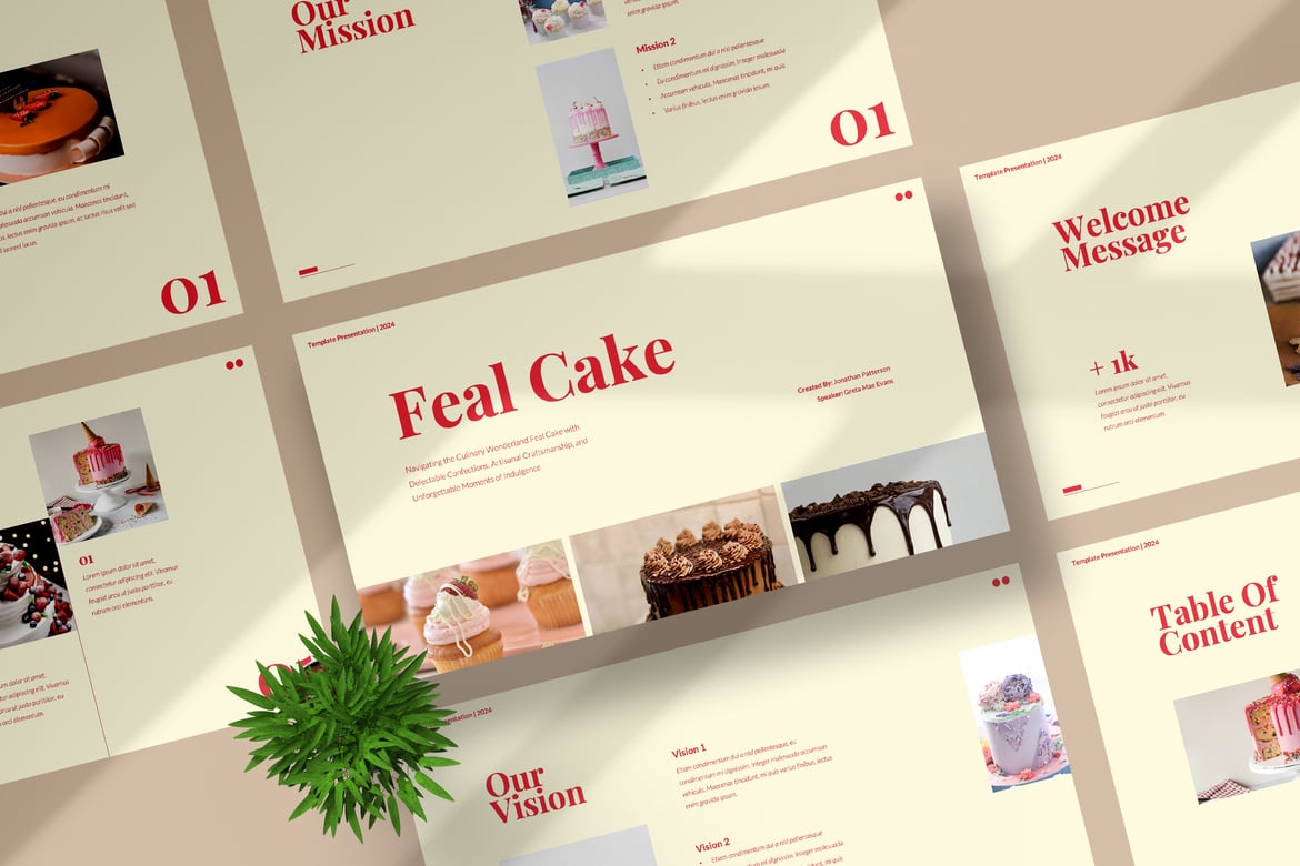 Template PowerPoint Kue Modern dan Kreatif