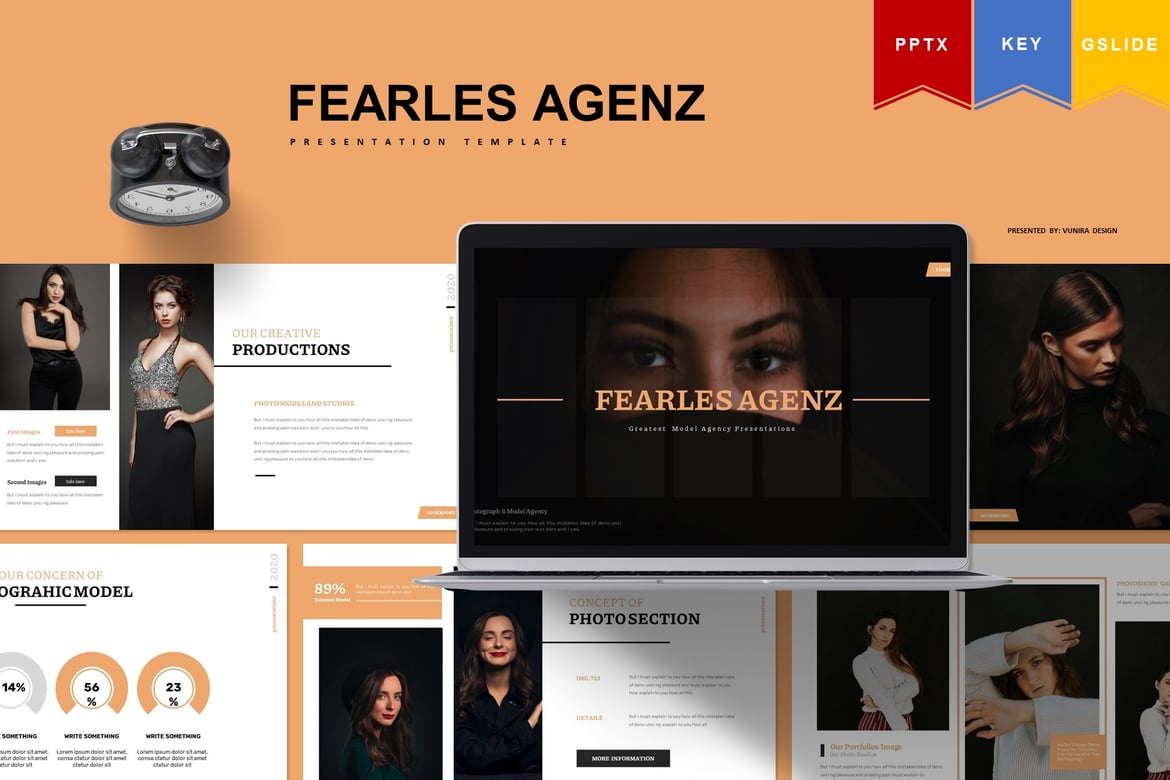 Template Presentasi Fearles Agenz | Powerpoint, Keynote, Google Slides yang Menarik