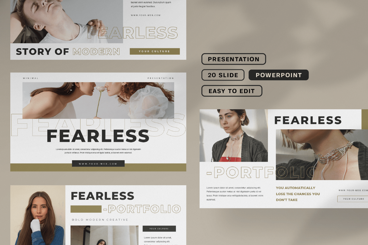 Template Powerpoint Presentasi yang Berani dan Kreatif