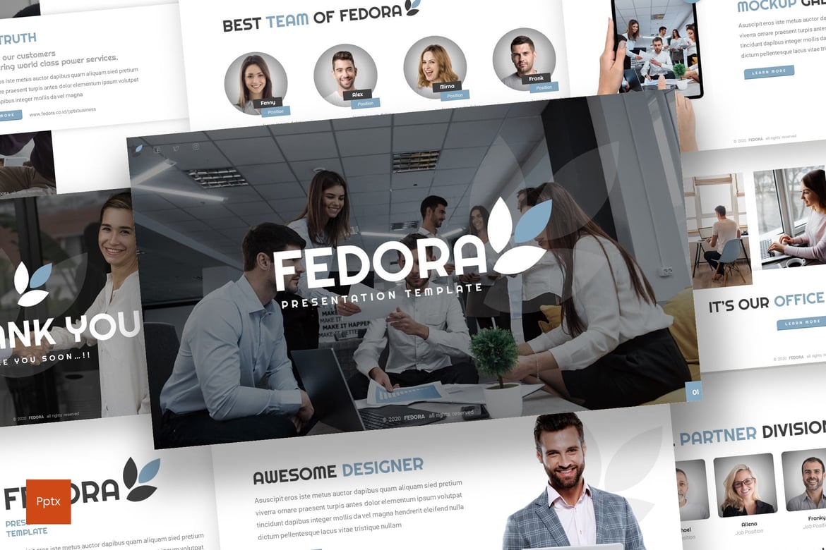 Template Presentasi Powerpoint Fedora - Solusi Kreatif untuk Bisnis Anda