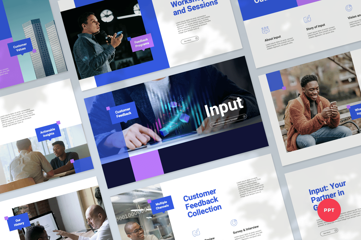 Template Presentasi PowerPoint Profesional untuk Umpan Balik