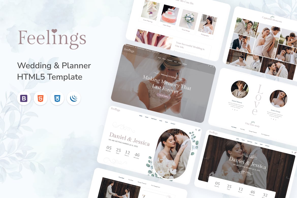 Template Website Pernikahan & Perencana - Feelings
