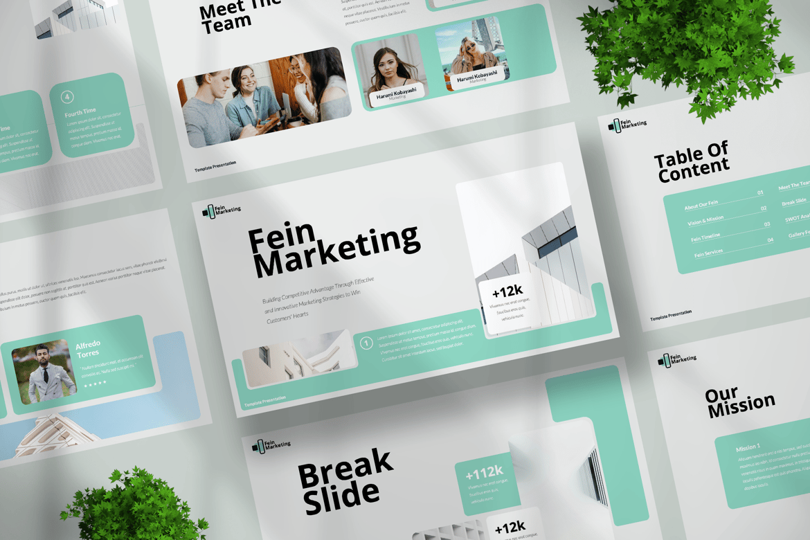 Template PowerPoint Fein - Desain Modern dan Kreatif untuk Presentasi Anda