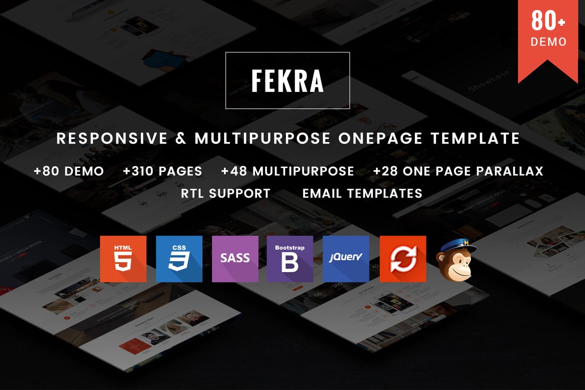 Fekra - Template HTML5 Responsif untuk Satu atau Banyak Halaman