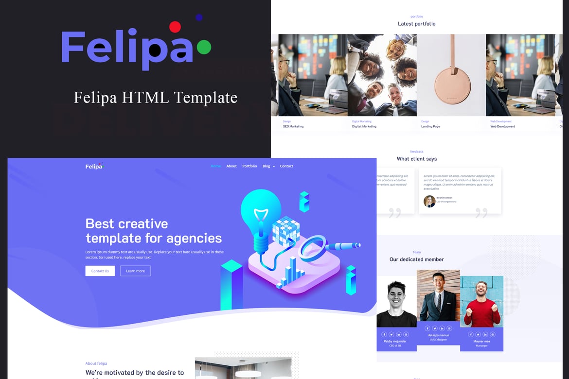 Felipa - Template Website Kreatif untuk Agensi dan Startup
