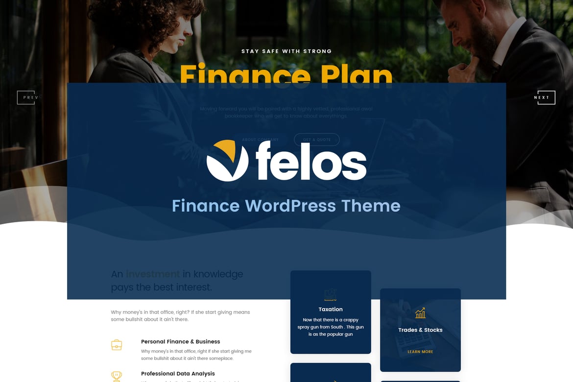 Felos - Tema WordPress Keuangan yang Elegan dan Profesional