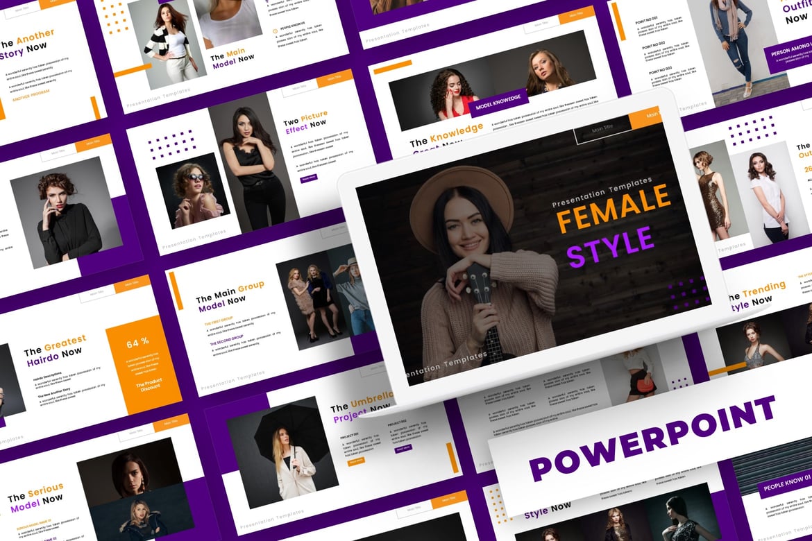 Template Powerpoint Stylish Wanita yang Elegan
