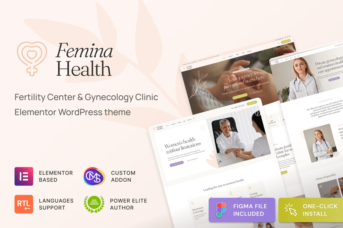 Femina Health - Tema WordPress Klinik Kesehatan Wanita
