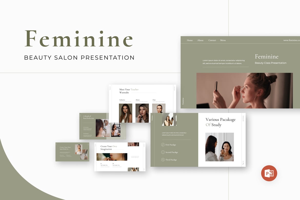 Template Powerpoint Salon Kecantikan yang Elegan dan Profesional