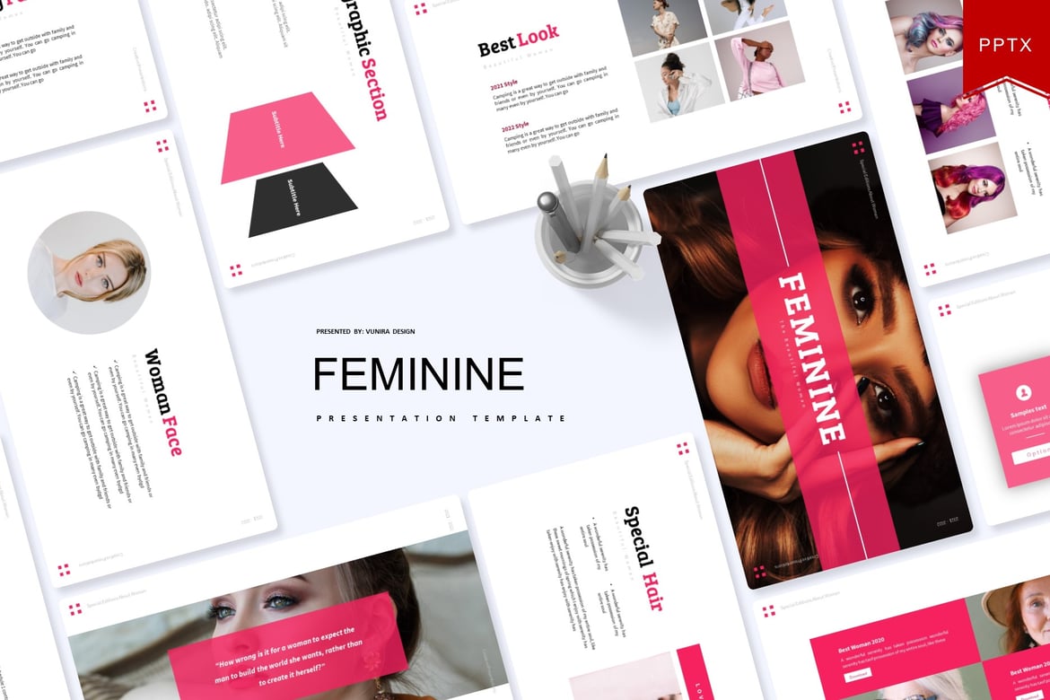 Template Presentasi Powerpoint Feminin yang Menarik