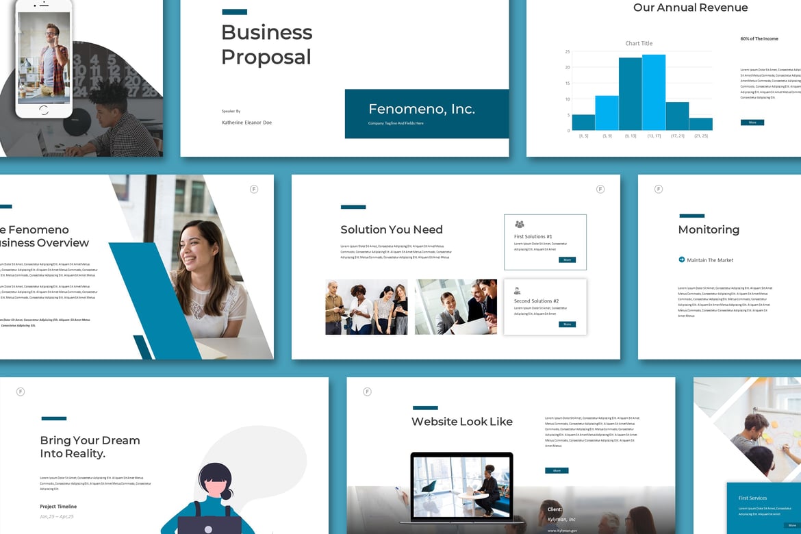 Feno - Template PowerPoint Kreatif dan Minimalis