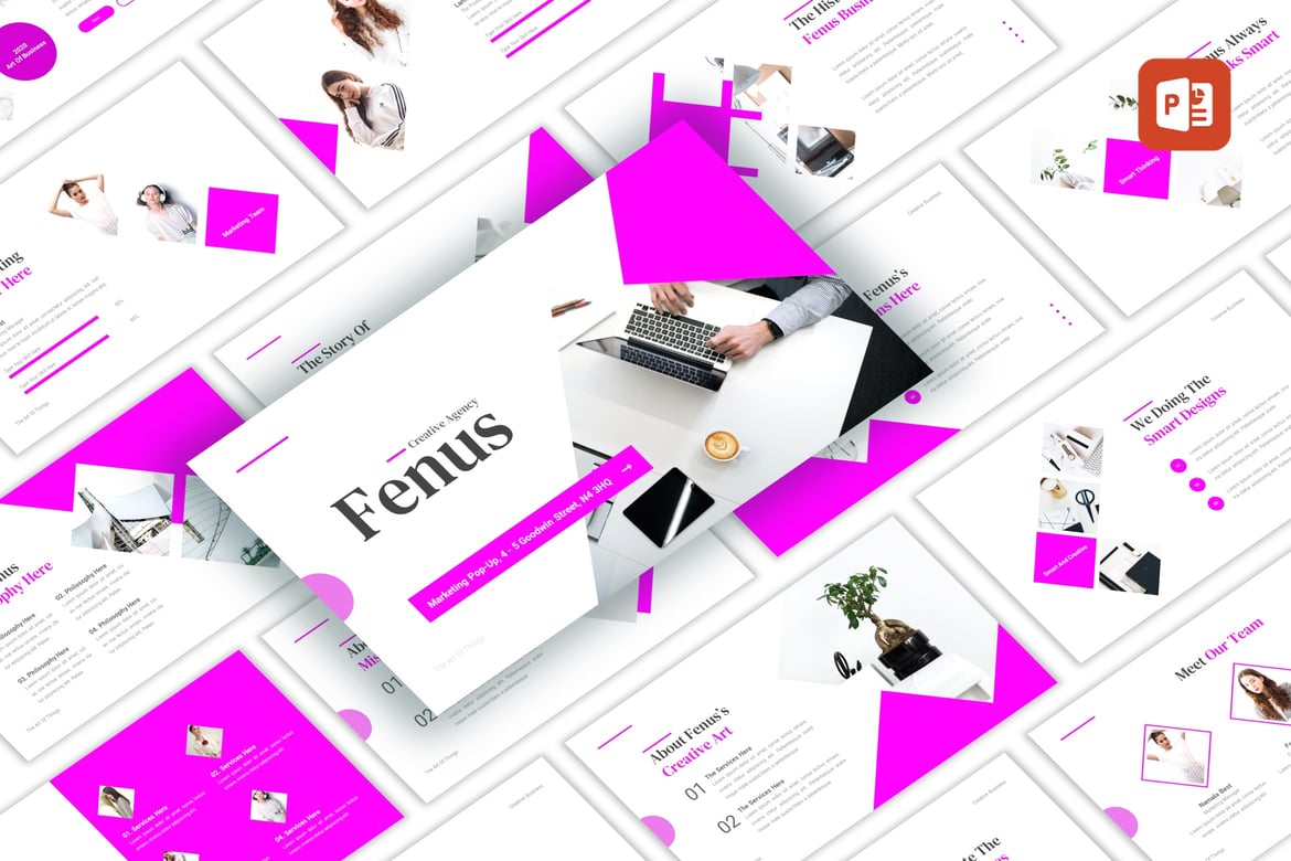 Template PowerPoint Kreatif Fenus untuk Presentasi Menarik