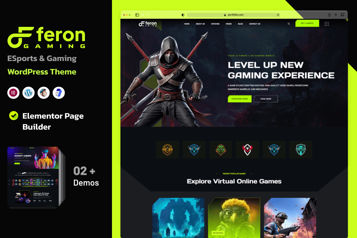 Feron – Tema WordPress Terbaik untuk eSports dan Gaming