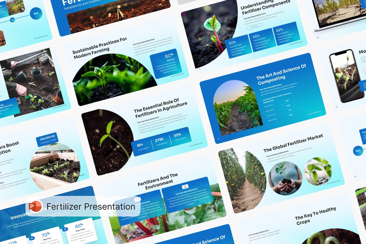 Template Presentasi PowerPoint Pupuk yang Menarik dan Profesional